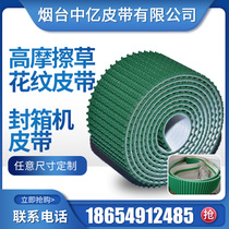 pvc green lawn pattern conveyor belt climbing non-slip wear-resistant sanding hailhouse packaging and sealing machine belt
