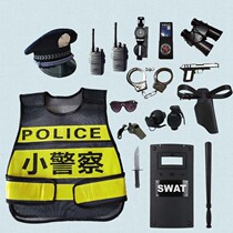 Childrens small police role-playing traffic police clothing equipped with walkie-talkies handcuffs toy gun sets kindergarten performance clothing