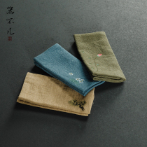 Fine cotton Japanese hand-painted tea towel mat super absorbent thick cloth high-grade tea mat linen cloth meditation pot mat