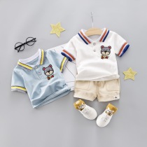 0-1-2-3-year-old male baby Xia suit suit 6-12 months baby boy fit 7 ultra ocean gas 8 toddler clothes pure cotton 9