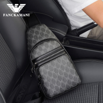 Kerry Mani Mens Chest Bag Fashion Casual Genuine Leather Skew Satchel Head Layer Cow Leather Youth Tide Men Hanging Bag