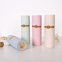 Creative wheat straw wash cup travel brush Cup toothbrush box portable tooth tube rinse Cup European dental box