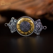 Duozodiac 9 Palace gossip pure silver for old two-sided double head Wenshu gossip pendant for men and women with the same pendant