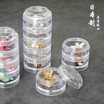 Japan imported jewelry storage box multi-layer plastic transparent necklace earrings earrings exquisite portable jewelry finishing box