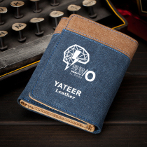 Tomorrows Ark Cartoon Wallet men Short Jeans Canvas Thin Japan-ROK Youth Piccard Multi-Clamping Students