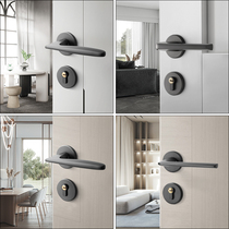 Black gray indoor modern magnetic silent door lock Nordic bedroom door lock wooden door lock room home split lock