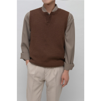 Mens autumn and winter V-neck sleeveless sweater vest solid color bottoming sweater 2022 new loose waistcoat vest for men