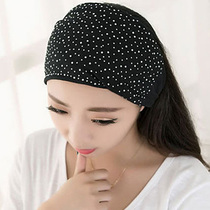 Korean yoga sports headscarf womens hair band wide-edge bag hair hoop protection forehead sweat-washing face windproof cotton headgear
