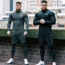 High Stretch Sport Set Mens Three Piece Fitness Muscle Tide Pants base shirt Quick Dry Plus Size