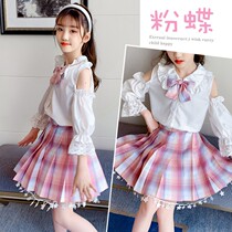 Girl dress summer princess style new college style Japanese children jk uniform skirt genuine full suit summer