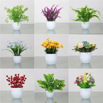 Simulation green plant decoration small potted plastic flower fake flower simulation flower art set bonsai decoration home flower arrangement potted plant