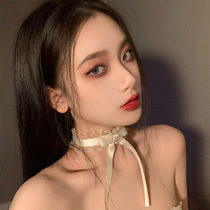 Lace new neck collar black super fairy Korean necklace short coker net red temperament design sense necklace