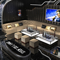 Customized KTV nightclub box sofa coffee table combination bar clean Bar Karaoke Hall corner wall deck