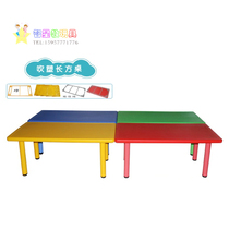 Kindergarten table and chair childrens table and chair set baby learning table kindergarten table plastic rectangular table and chair desk YQ