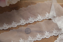 F9J5 handmade DIY lace garment accessories rose small wavy silk thread embroidery lace width 4cm