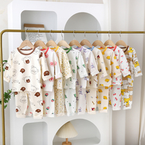 Childrens Home Wear 2022 Spring and Autumn Style Male and Female Baby Boneless Light Luxury Cotton Autumn Pants Underwear Pajama Set