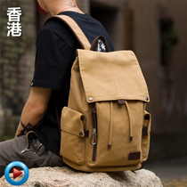 Hong Kong backpack male personality backpack large capacity multifunctional men student schoolbag fashion tide computer travel bag