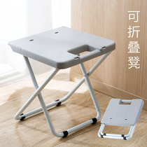 Dormitory foldable stool portable train folding stool adult plastic small chair household simple folding chair board j