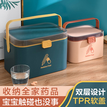 Large capacity household medicine box Family packing grid medicine box storage box Medical care medical small first aid box