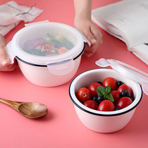 Ceramic instant noodle bowl with lid large soup bowl lunch box household tableware creative microwave oven ceramic bowl Steamed Egg Bowl