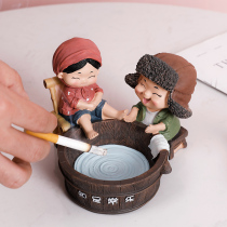 Creative ashtray ornaments personality trends cute girls new Chinese retro home office decorations ashtrays