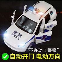 Hot sale electric police car toys children open door police car with siren sound car Electric Universal police car Boy gift