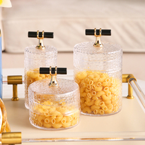 European-style crystal glass candy jar creative dried fruit snack storage storage jar coffee table ornament ornaments