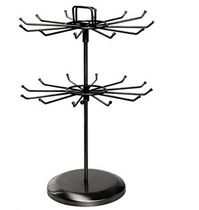 Black wrought iron jewelry rack rotating key jewelry rack storage display rack necklace hanging rack earrings hand chain rack socks