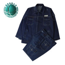 State grid pure cotton suit denim overalls Henan Electric Power Custom Electricity Bureau anti-static wear-resistant welder