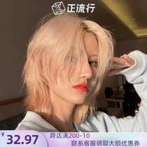 Wolf tail wig men Korean version of handsome golden middle Japanese Mullet Head female lifelike short hair Samurai Head full head cover