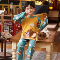 Childrens pajamas boys spring and autumn cotton long sleeve childrens suit
