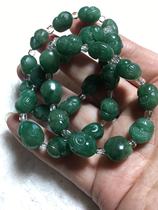 Dushan Jade pure sky blue full green old material monkey head Good Time hand string boutique single jade bracelet special excellent welfare New