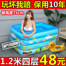 Childrens swimming pool household oversized inflatable family large indoor thickening newborn baby square extra thick pool