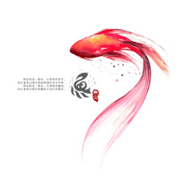 Ink imprint Red carp koi tattoo on the back collarbone ankle durable simulation ancient Chinese style men and women