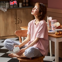 UK Next Kiss maternity clothes Summer thin cotton suit Monthly clothes Maternity pajamas postpartum feeding breastfeeding