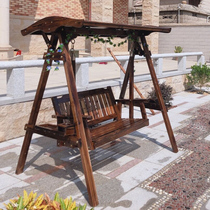 Courtyard Autumn Thousands Outdoor Solid Wood Single Double Corrosion Protection Wood Hanging Chair Slug Swing Thousands Indoor Adult Rocking Chair Home Swing Chair