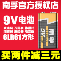 Nanfu 9V battery nine volt multimeter body temperature gun smoke alarm microphone microphone universal laminated 6F226 square LR61 Nanfu battery official flagship store official website