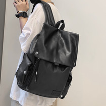 Shoulder bag for men easy to take care of leather fashion trend college students school bag computer bag travel backpack ins tide cool