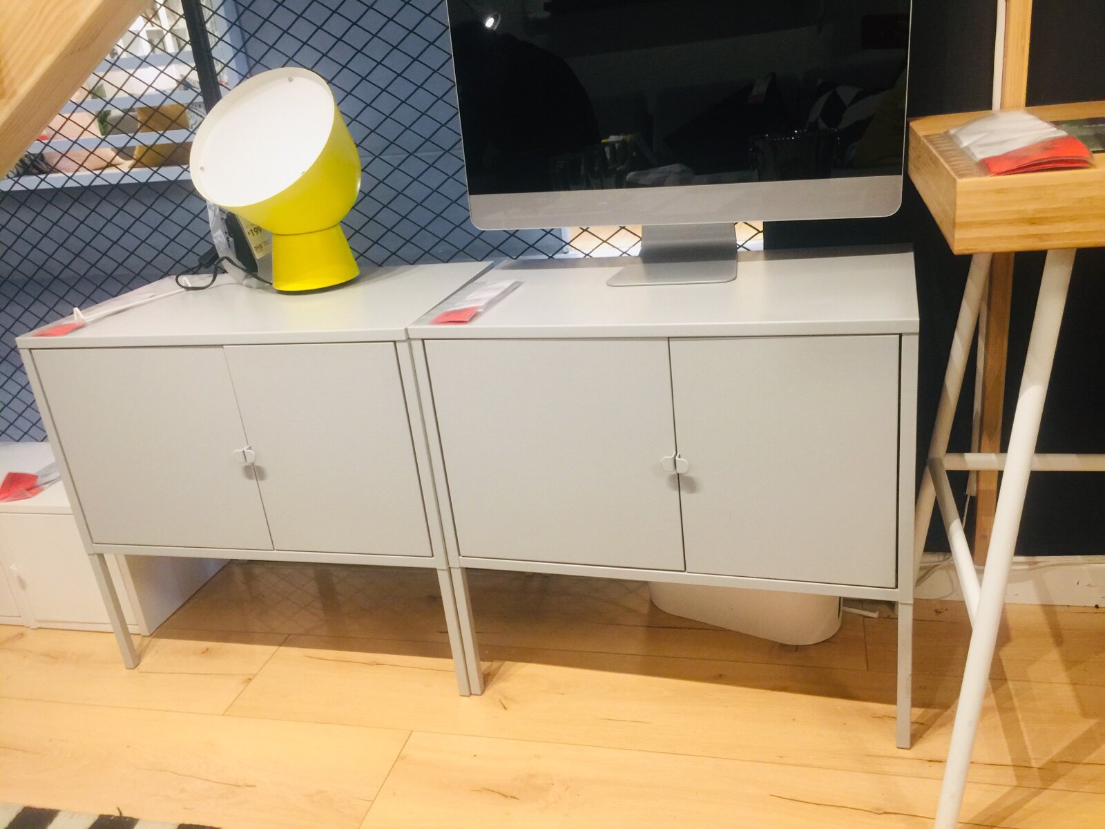 IKEA domestic Likhu cabinet metal gray restaurant tableware cabinet storage cabinet