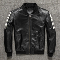 Clearance specials to pick up the top layer cowhide leather leather jacket youth mens short casual baseball jacket leather jacket jacket new