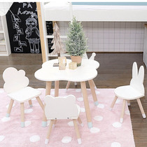 Customized ins Nordic childrens table chair set baby kindergarten table and chair childrens desk solid wood writing desk