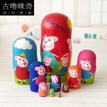10 floors Russian covets toy small pig chic wood pure hand-painted motif children puzzle girls cute presents