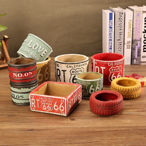 Retro Industrial Wind Cement Ashtrays Tire Individuality Home Living Room Tea Table Creative Trend Fashion Light Extravagant