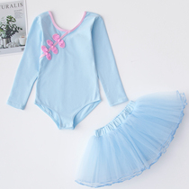 Dance clothes for children and girls autumn split practice uniforms Chinese style long sleeve ballet skirt Chinese dance skirt skirt