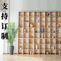 2021 whole house custom floor-to-ceiling pure solid wood modern full-wall bookshelf overall combination bookcase Log display rack storage