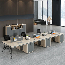 Staff Desk Brief Modern Employees 4 Bikers 6 Cassette Station Office Furniture Computer Table And Chairs Combination
