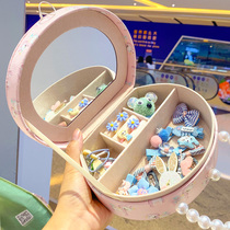 Childrens hair accessories storage box baby dressing set little girl rubber band band headrope cartoon hairclip jewelry bag