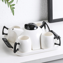 Nordic ins teacup tea set home modern ceramic teapot living room simple creative set Cup flower tea cup