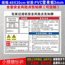 Packaging filter safety risk points notice board card when the heart electric shock noise harmful mechanical injury warning signs