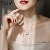 Laura figure small waist rose gold necklace female and male tide couple color gold clavicle chain Valentines Day Tanabata gift